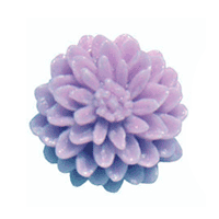 Mini resin blomst, rund, Lavendel, Ø11mm, 2 stk.